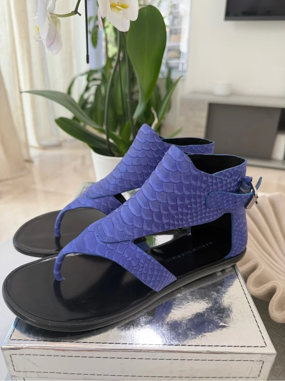 Sigerson Morrison Women's Purple Thong Sandals